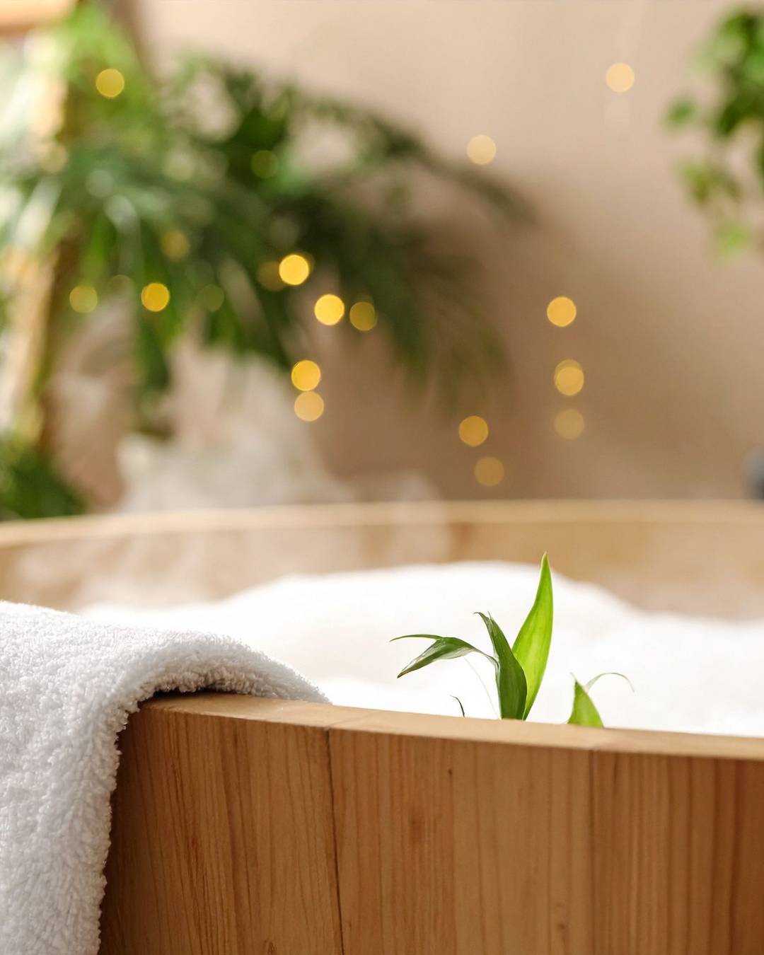 A soft bath and spa setting